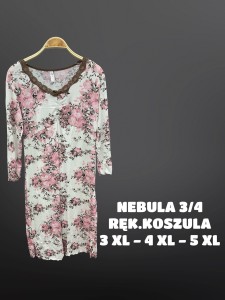 KOSZULA NOCNA 3/4 RĘKAW WISKOZA 3XL-5XL 12920 BIG