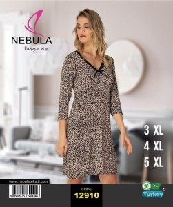 KOSZULA NOCNA 3/4 RĘKAW WISKOZA 3XL-5XL 12910 BIG