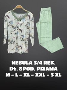 PIŻAMA DAMSKA DŁUGIE SPODNIE 3/4 RĘKAW M-3XL 3012-1