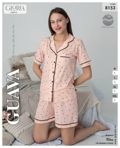 Piżama damska krótki rękaw + szorty Guava 