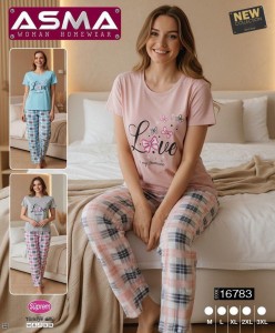 Piżama damska krótki rękaw długie spodnie M-3XL