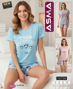 Piżama damska krótki rękaw + szorty ASMA
