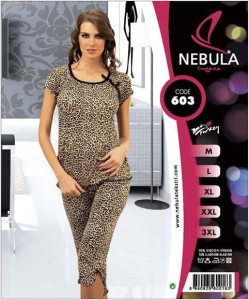 PIŻAMA DAMSKA KRÓTKI RĘKAW 3/4 SPODNIE M-3XL 603