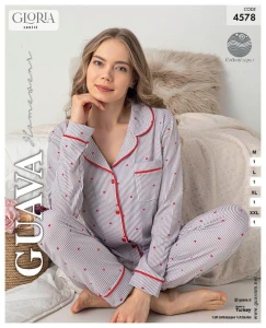 Piżama damska długi rękaw + długie spodnie Guava 