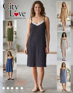 Koszula nocna damska na ramiączka CITY LOVE  M-3XL 