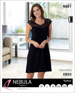 KOSZULA NOCNA NA KRÓTKI RĘKAW Z  KORONKĄ Z WISKOZY M-3XL 6501