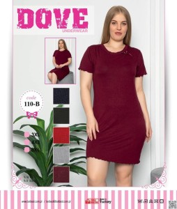 KOSZULA NOCNA NA KRÓTKI REKAW Z WISKOZY BIG SIZE 3XL-5XL 110-B